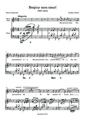 Bonjour mon cœur!, VWV 1072