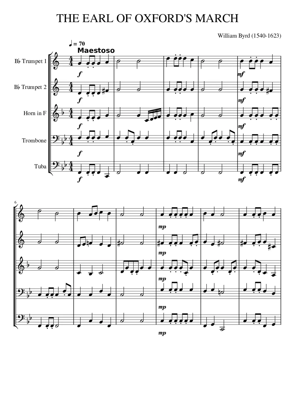 The Earl of Oxford's March - Page 1