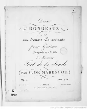 2 Rondeaux et 1 Sonate concertante pour Guitare