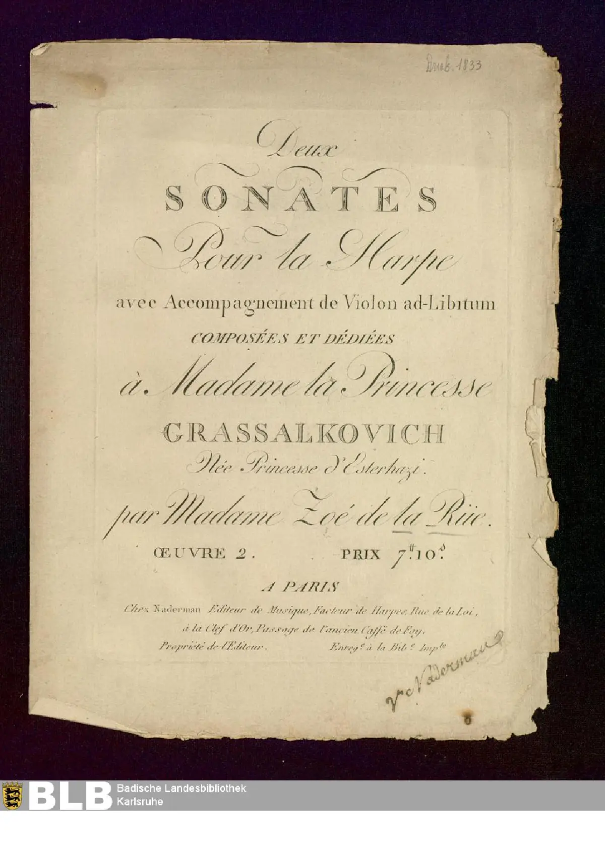 2 Sonatas for Violin and Harp - Page 1
