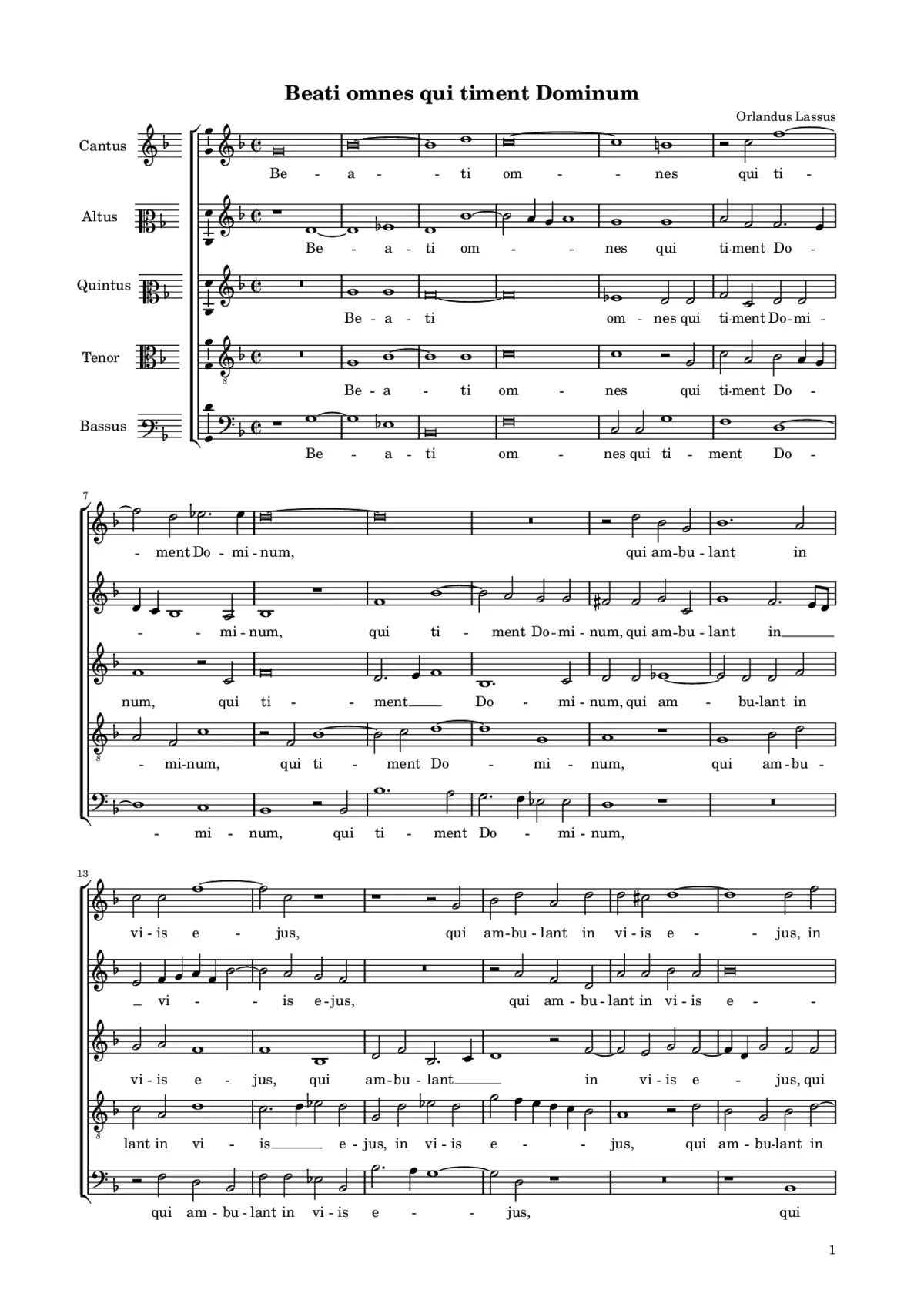 Beati omnes qui timent Dominum a5 - Page 1