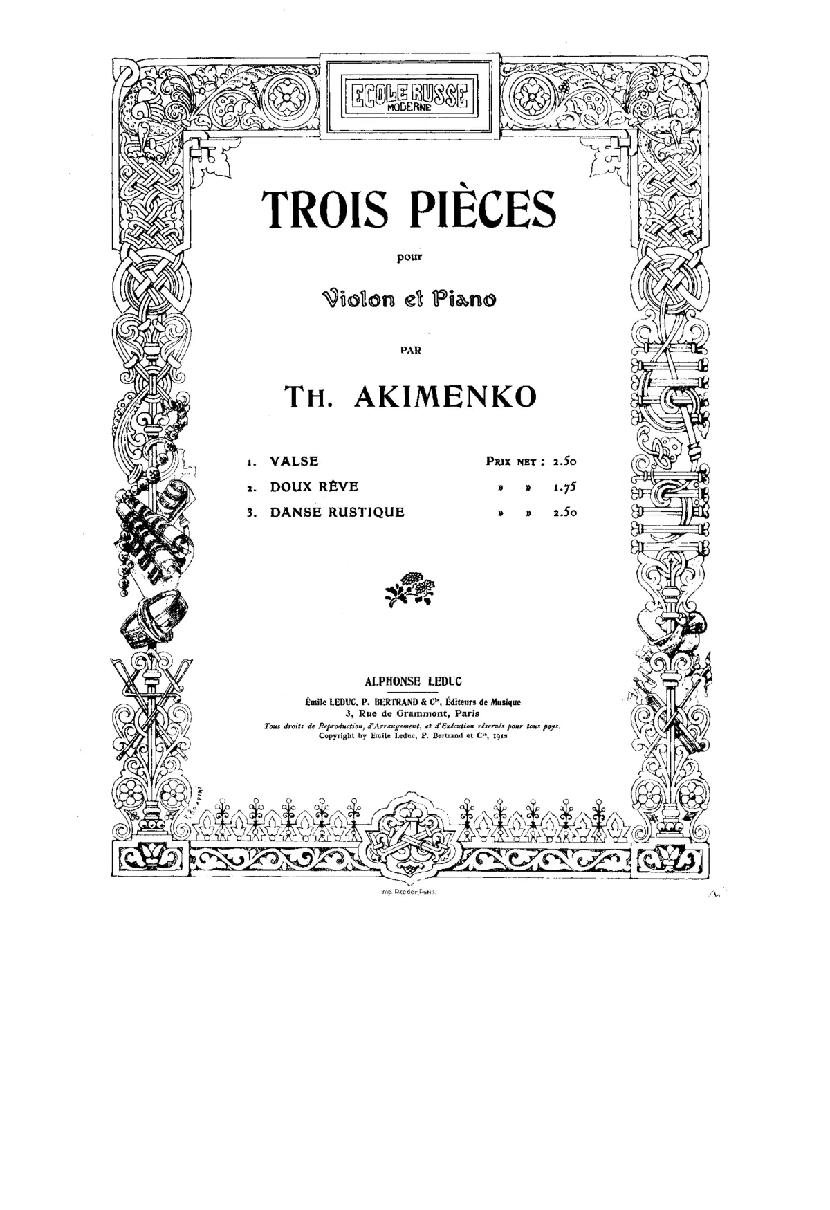 3 Pieces for Violin and Piano - Page 1