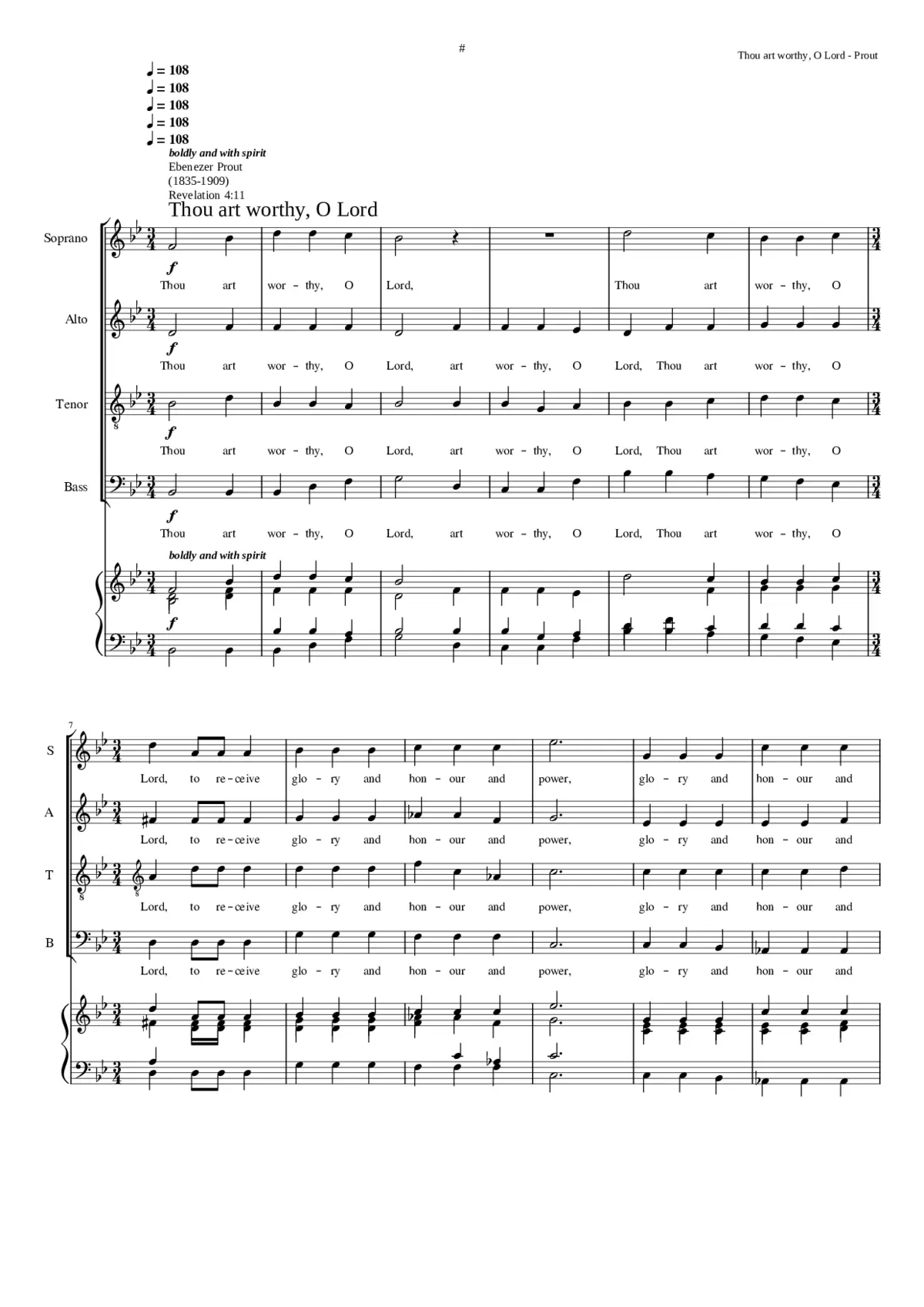 Thou art worthy O Lord - Page 1