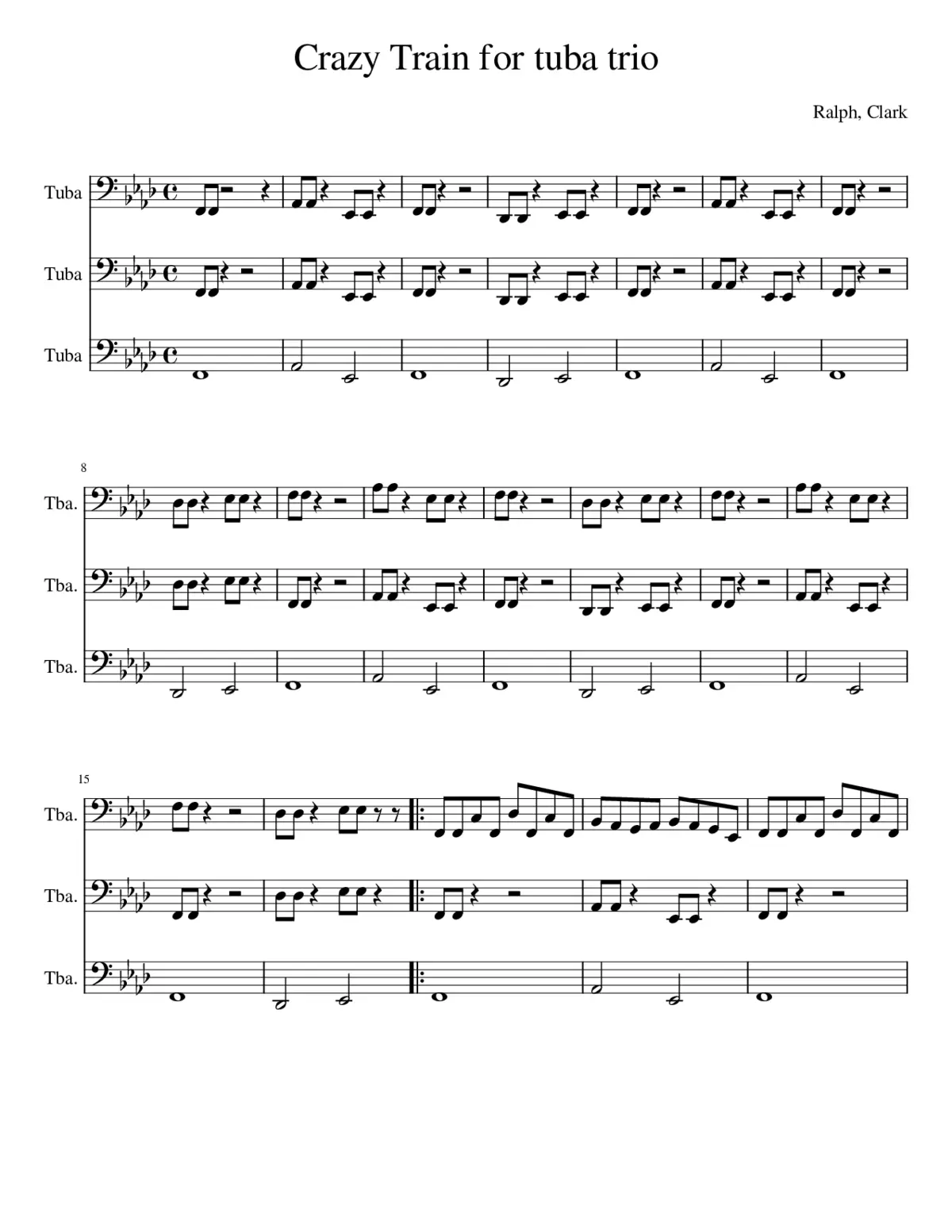 Crazy Train for tuba trio - Page 1