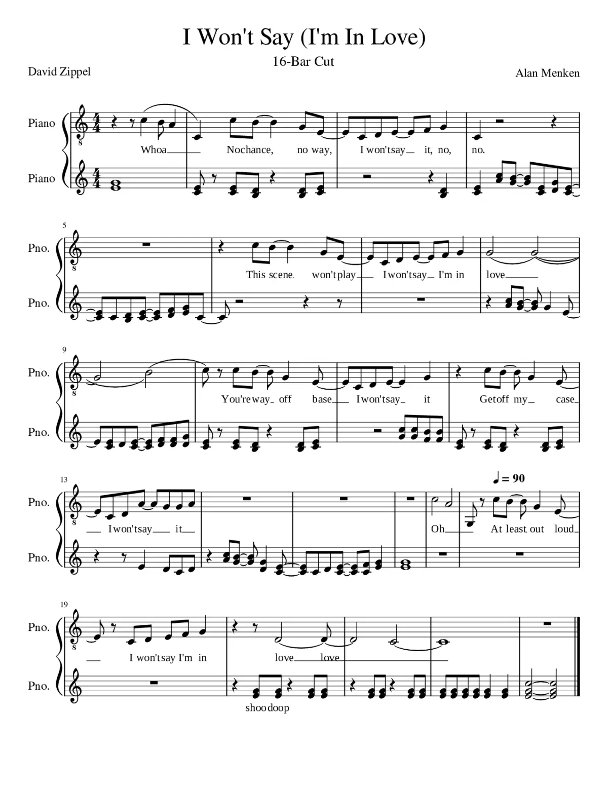 I Won't Say I'm in Love (16 Bar Cut) - Page 1