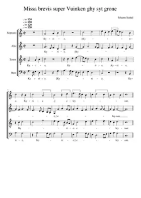 Missa brevis super Vuincken ghy syt grone