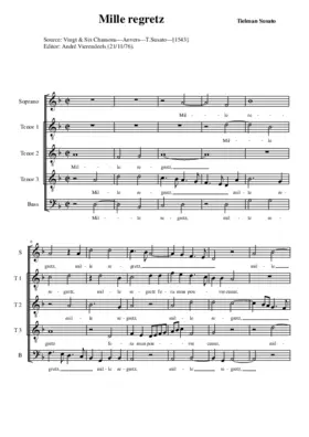 Mille regretz fera mon pauvre coeur