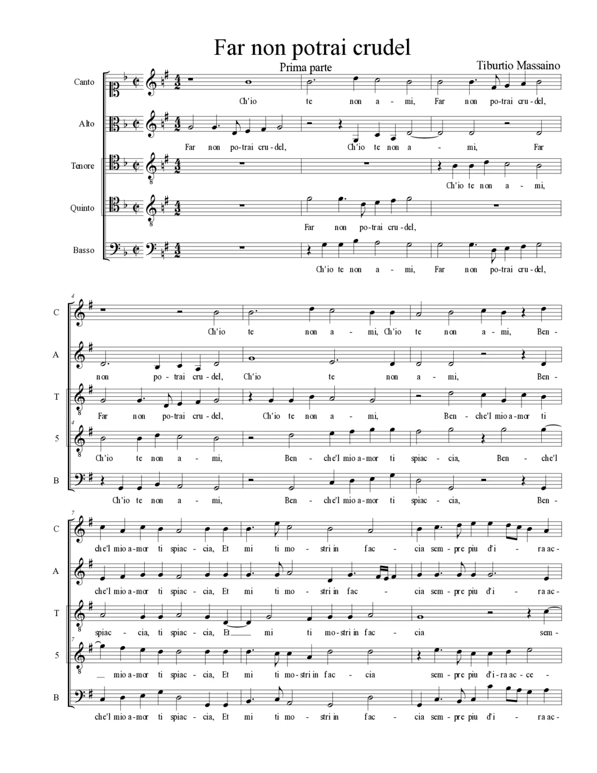 Far non potrai crudel - Page 1