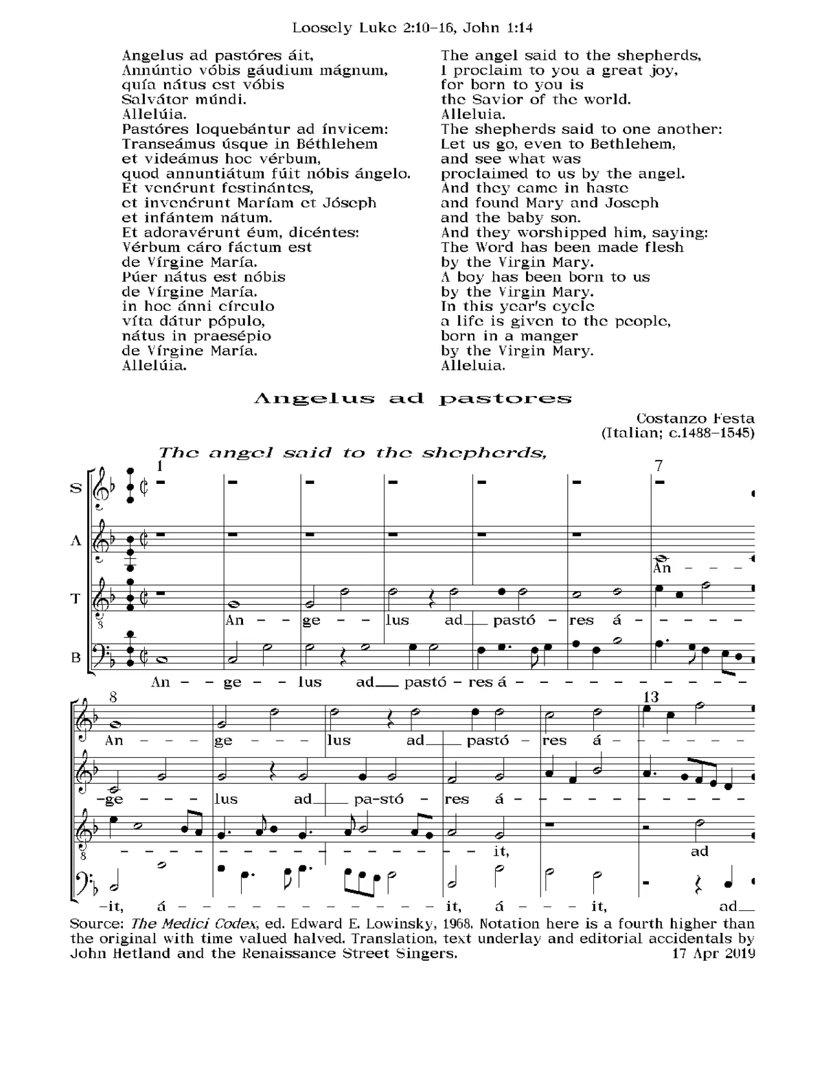 Angelus ad pastores ait - Page 1