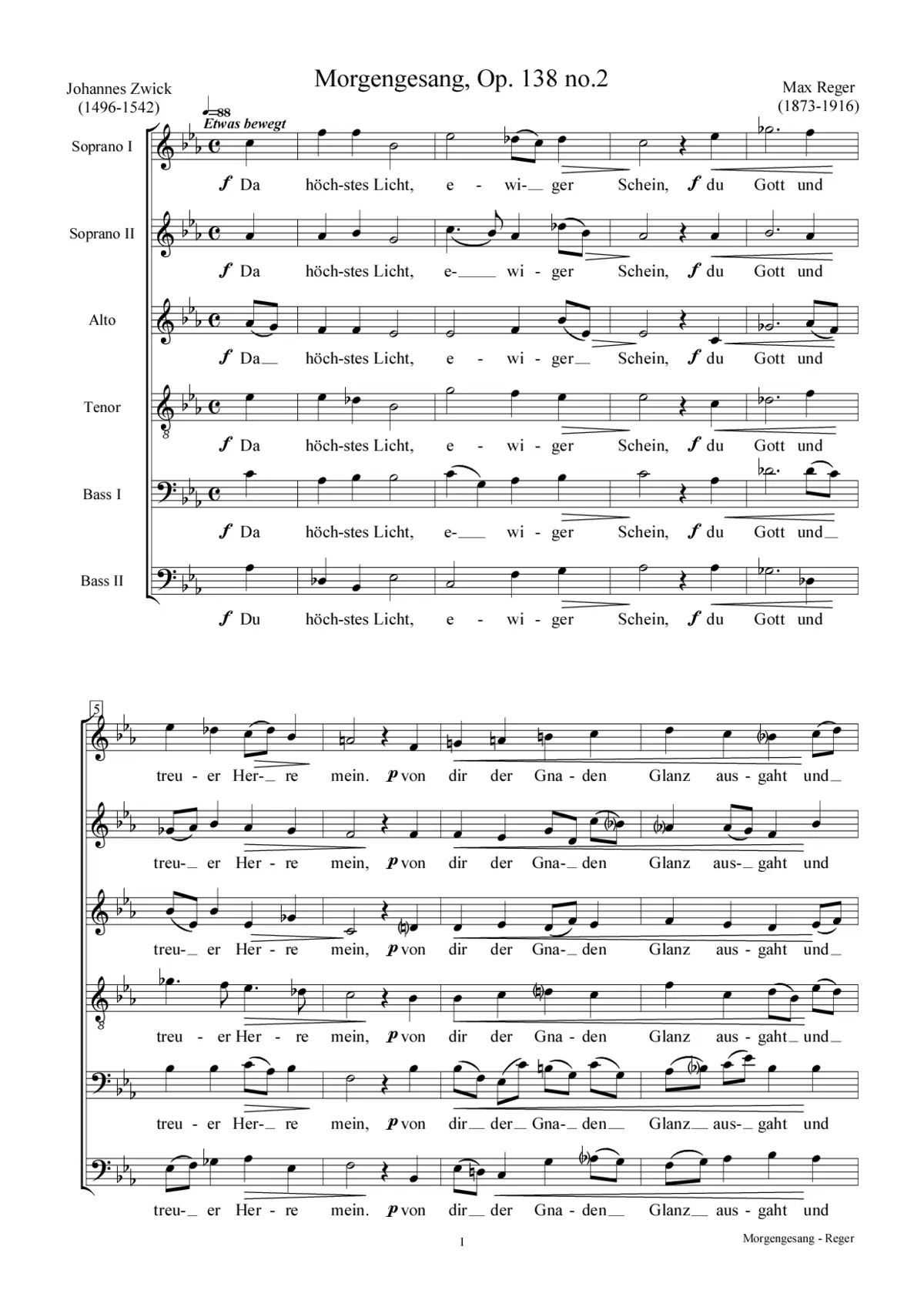 Morgengesang, Op. 138, No. 2 - Page 1