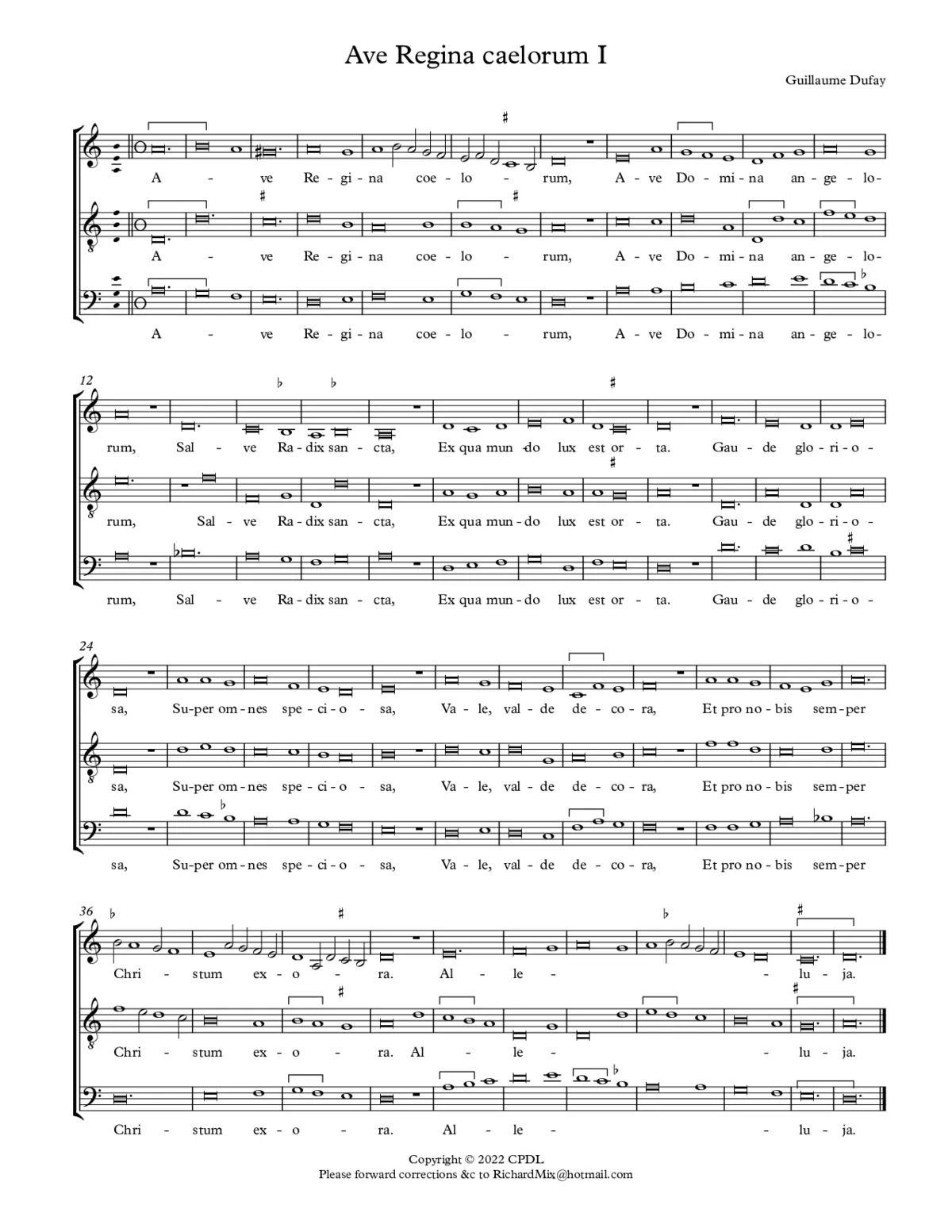 Ave Regina coelorum I - Page 1