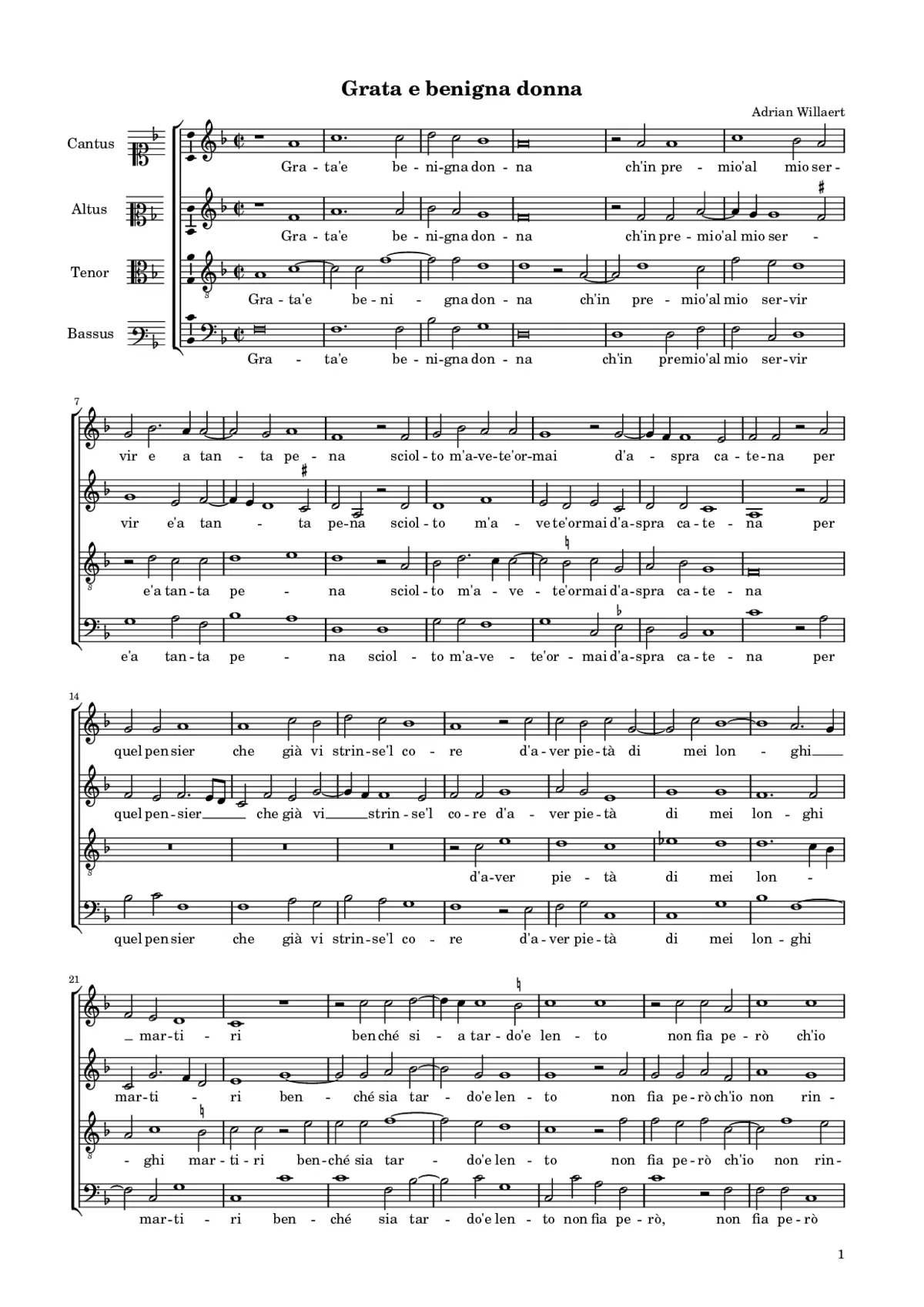 Grata e benigna donna - Page 1