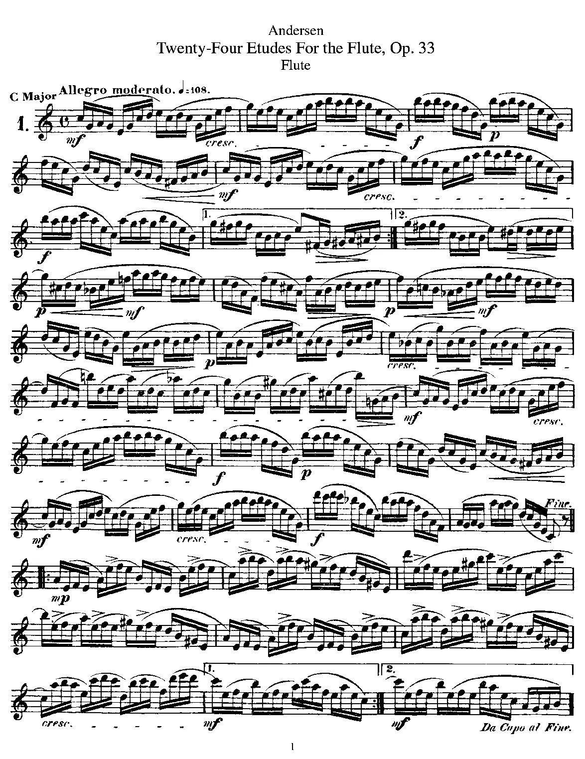 24 Etudes for Flute - Page 1