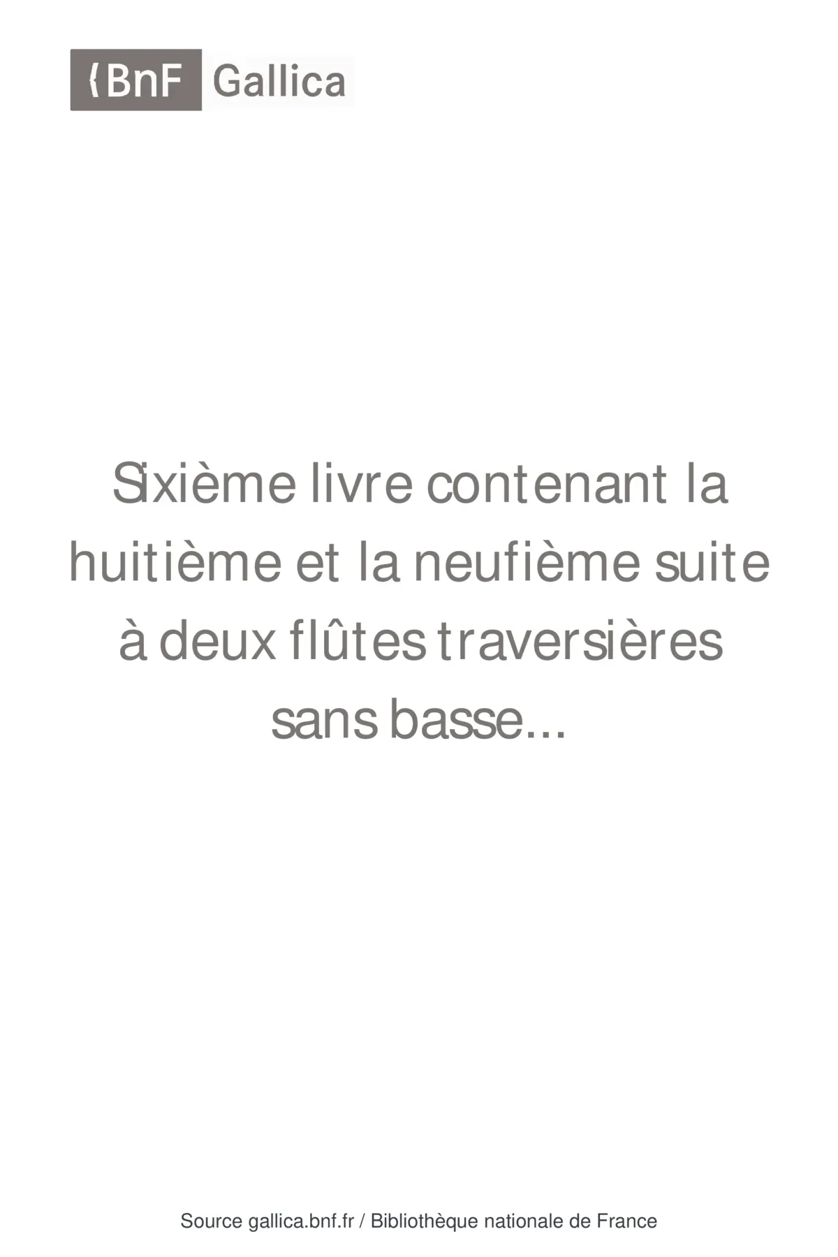 2 Suites à 2 flûtes traversières sans basse, Livre 6 - Page 1