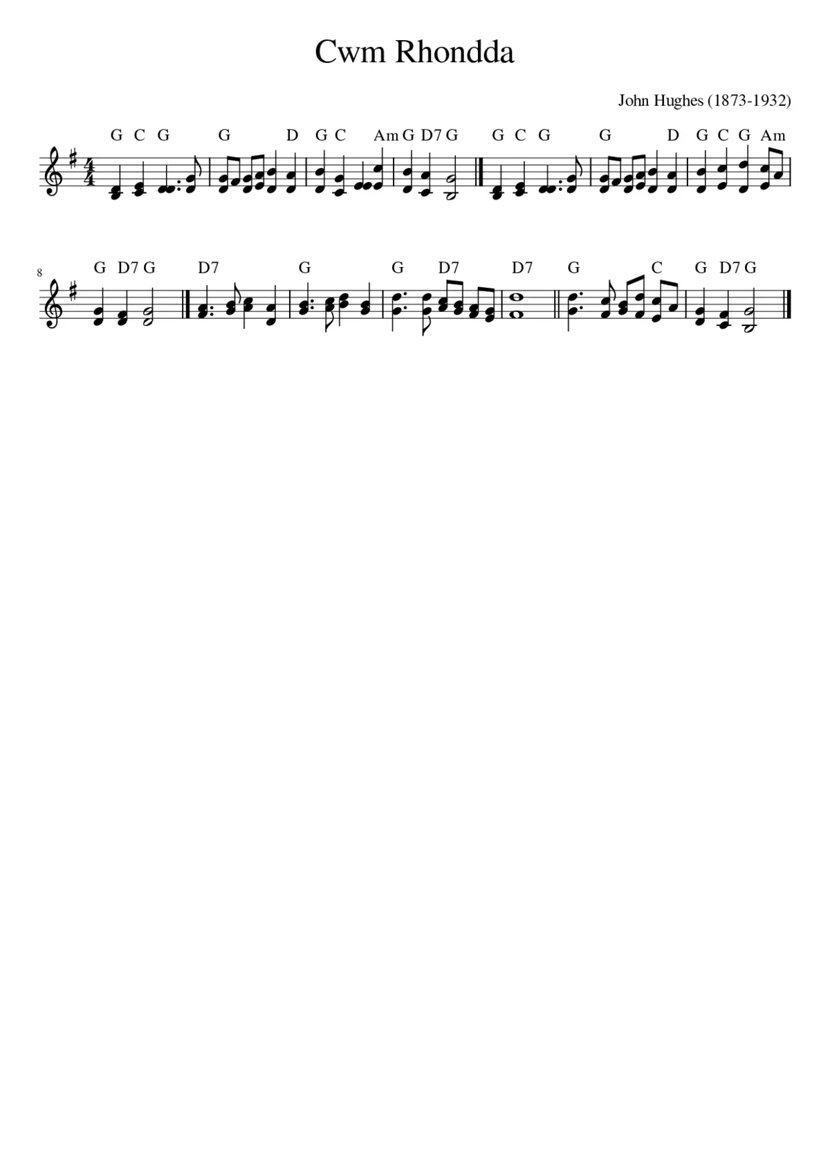 Cwm Rhondda - Page 1