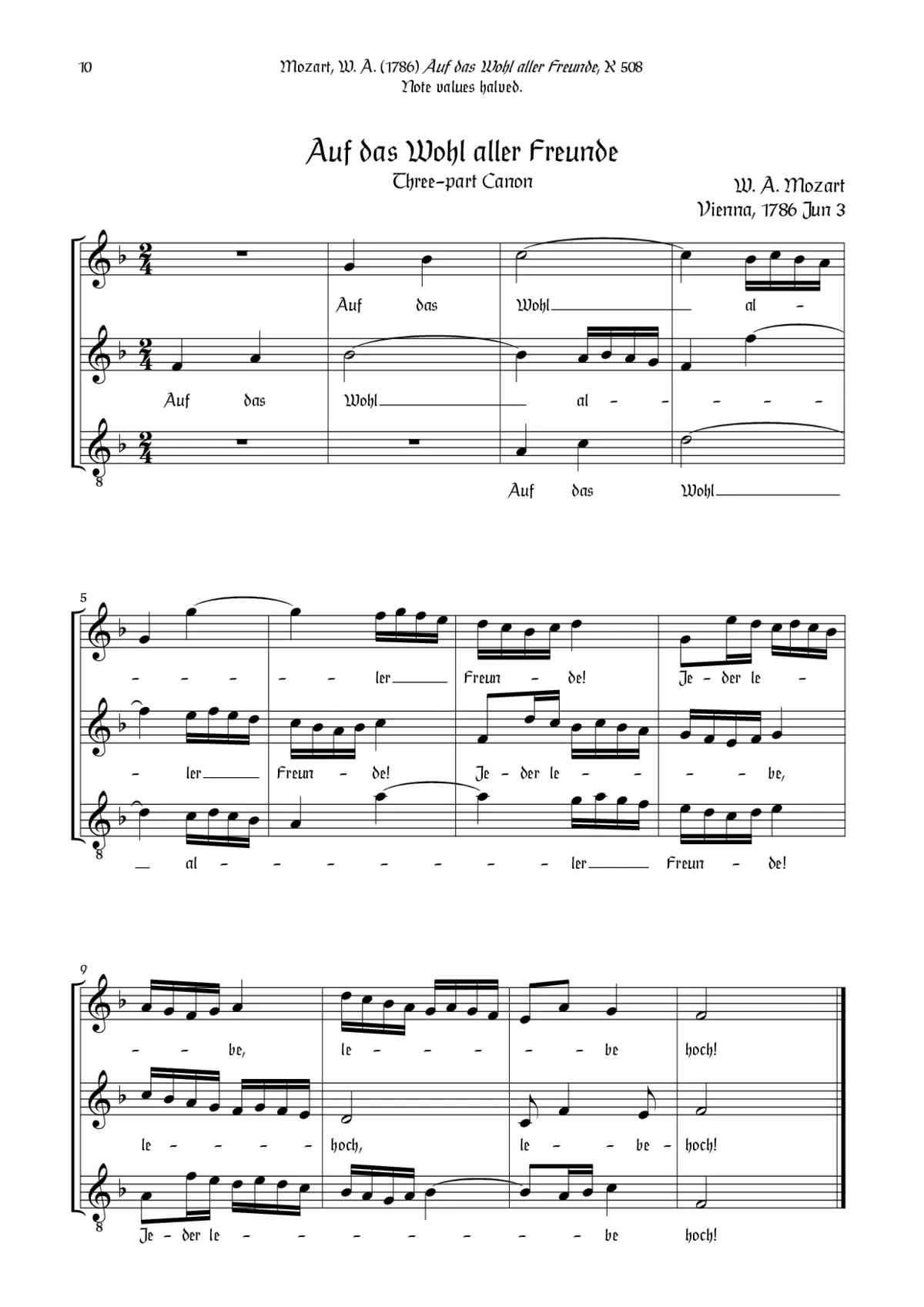 Canons for 2 or 3 Voices - Page 1