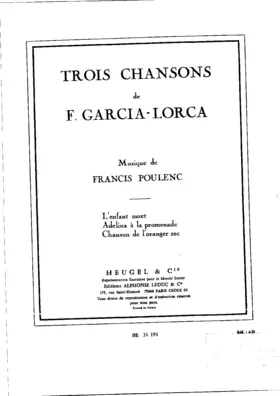 3 Chansons de Federico García Lorca