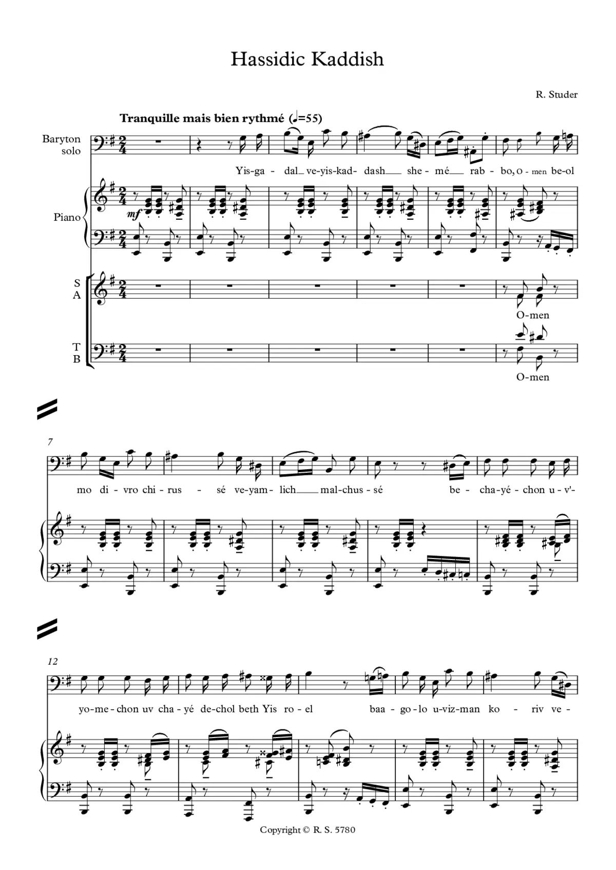 Kaddish D'Otto - Page 1