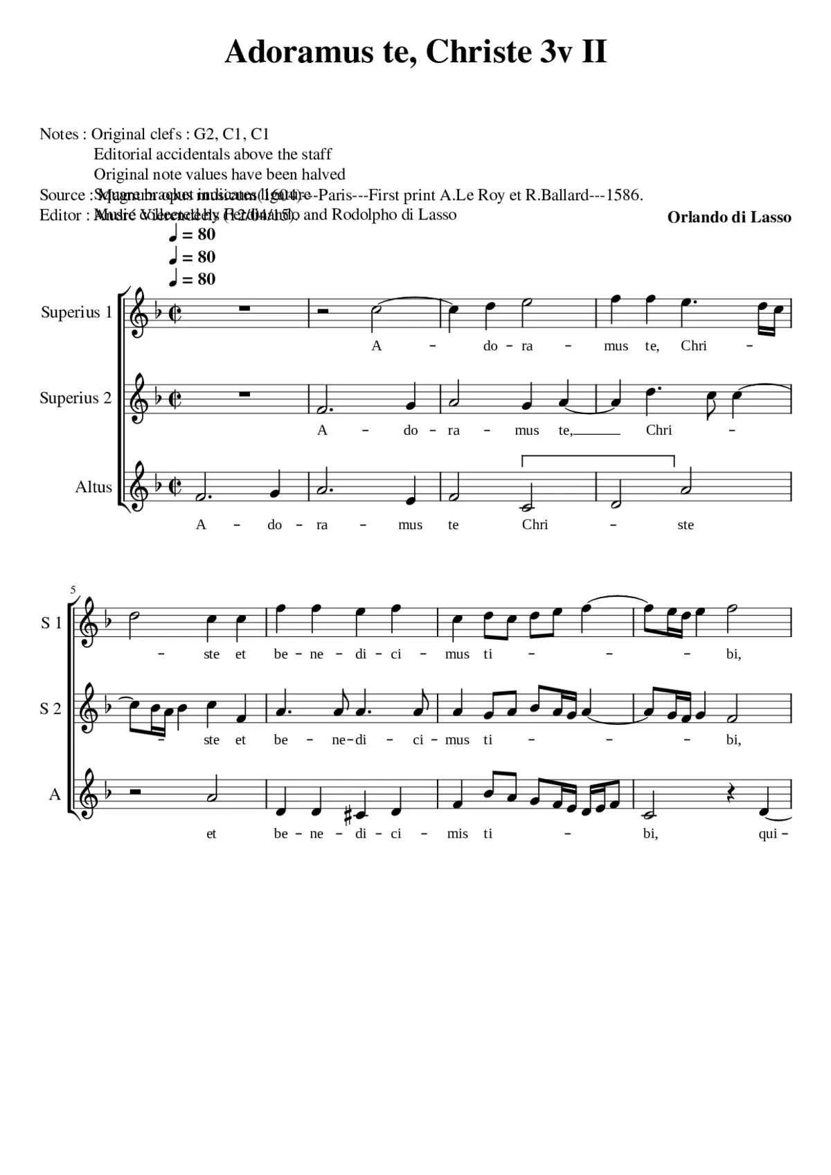 Adoramus te Christe (imitative see disambiguation page) - Page 1
