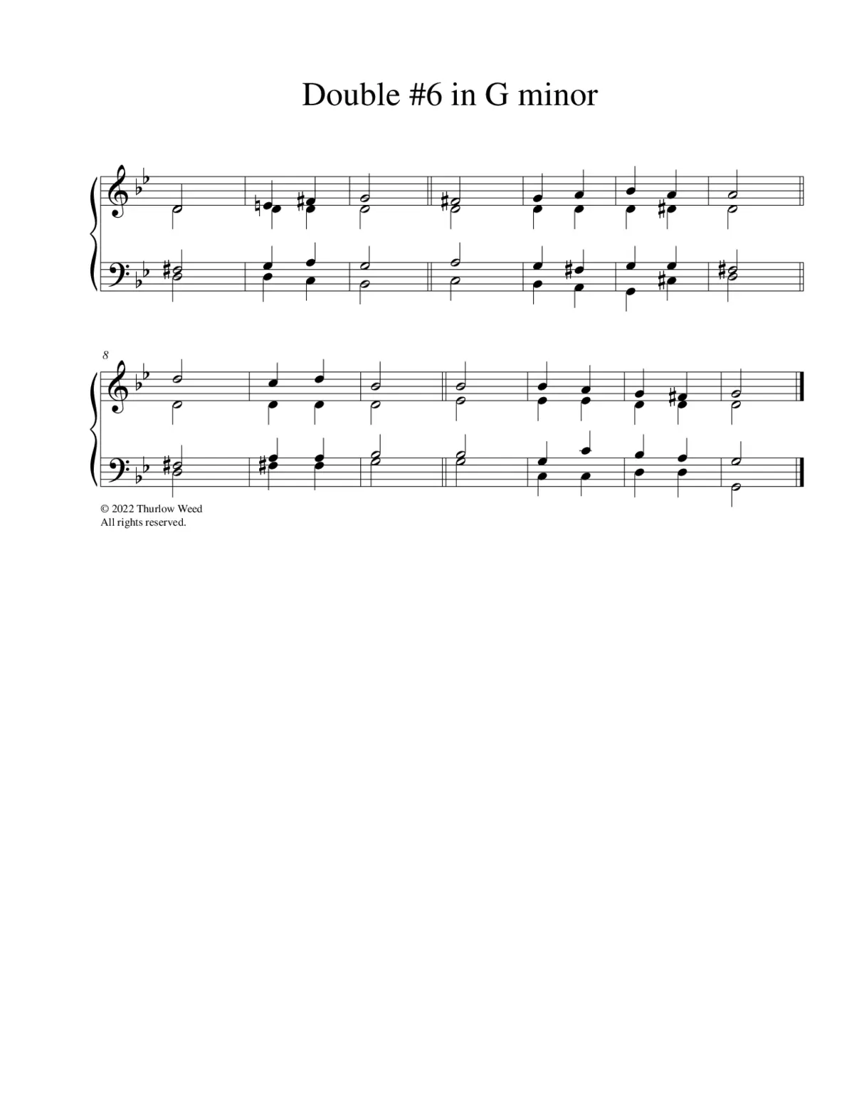 Double chant No. 6 in G minor - Page 1