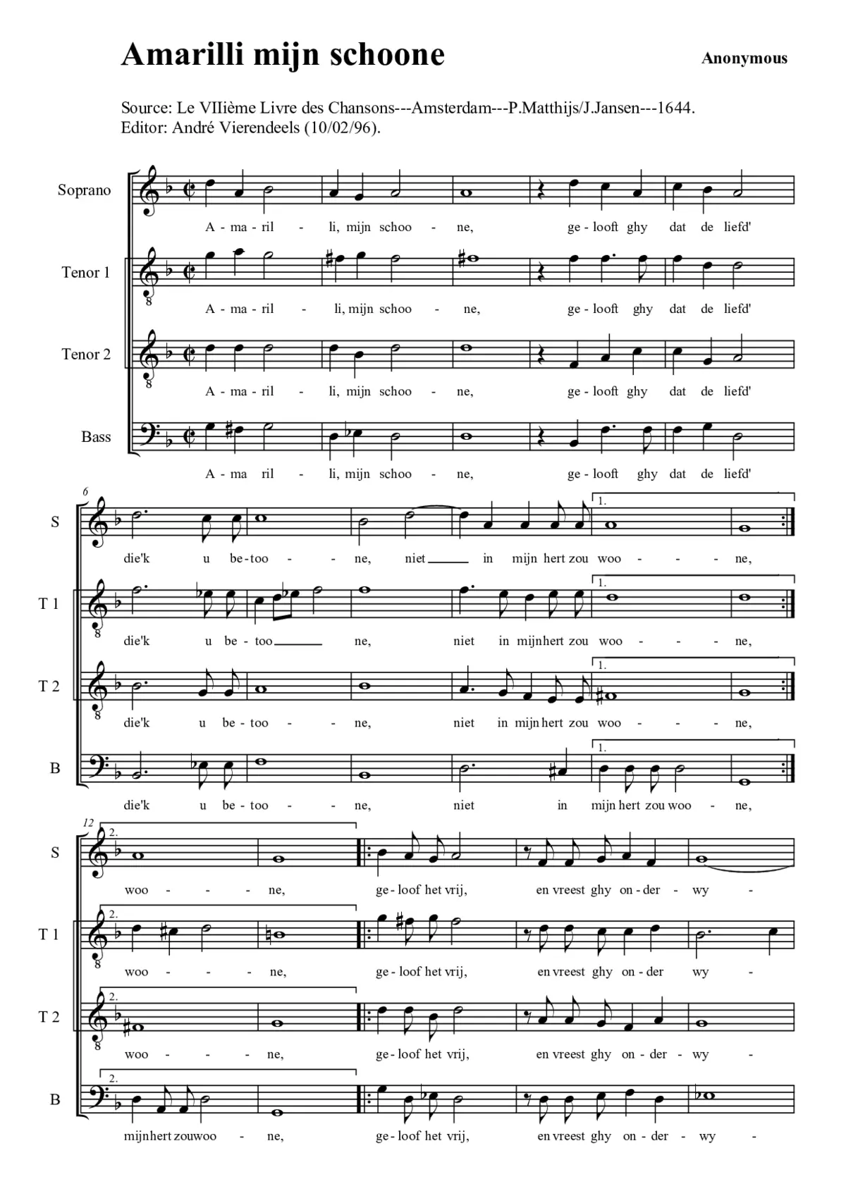 Amarilli mijn schoone - Page 1