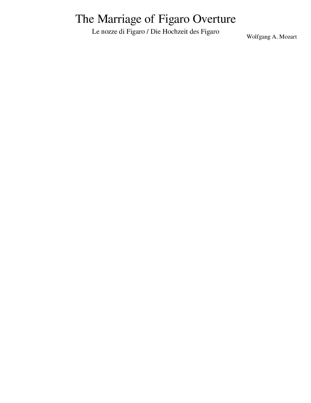Le nozze di Figaro K.492 - Page 1