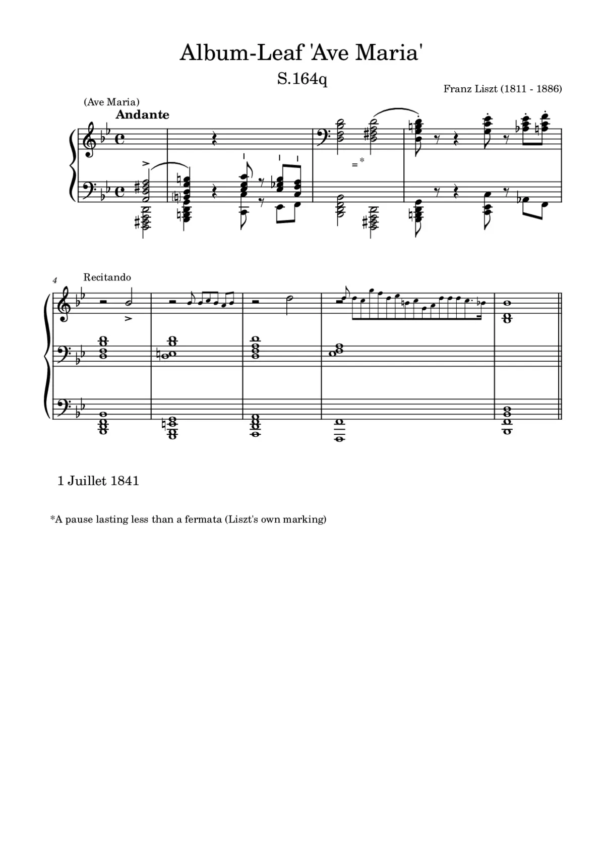 Album-Leaf 'Ave Maria' - Page 1
