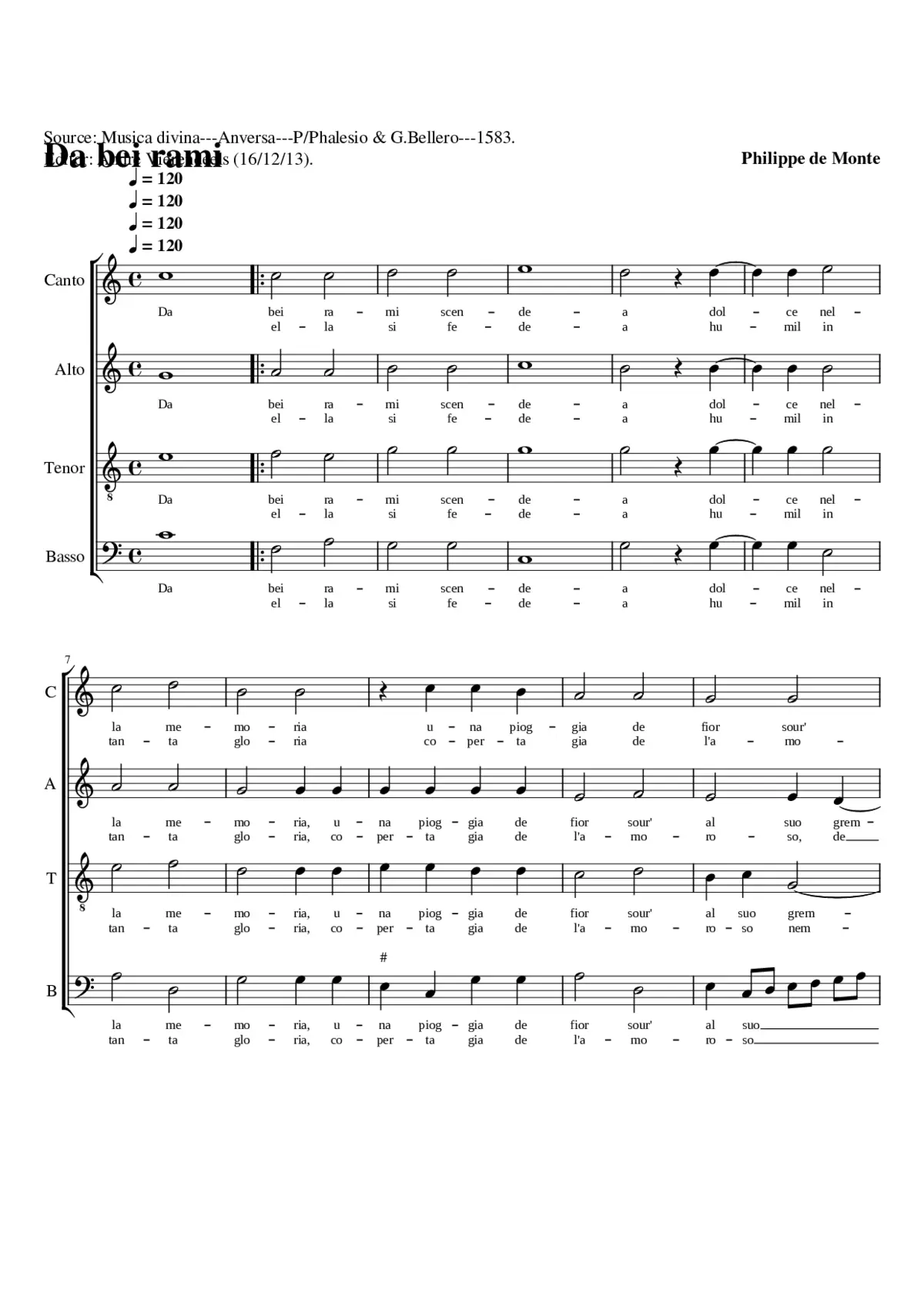 Da bei rami scendea - Page 1