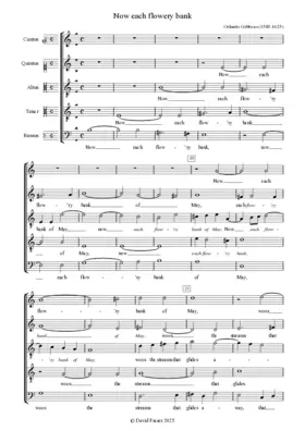 Now each flowery bank of May