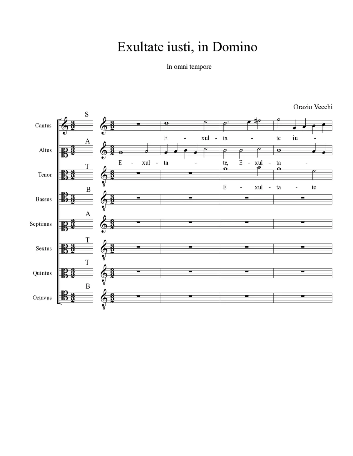 Exultate iusti, in Domino - Page 1
