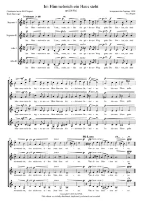 Im Himmelreich ein Haus steht, Op. 111B-1