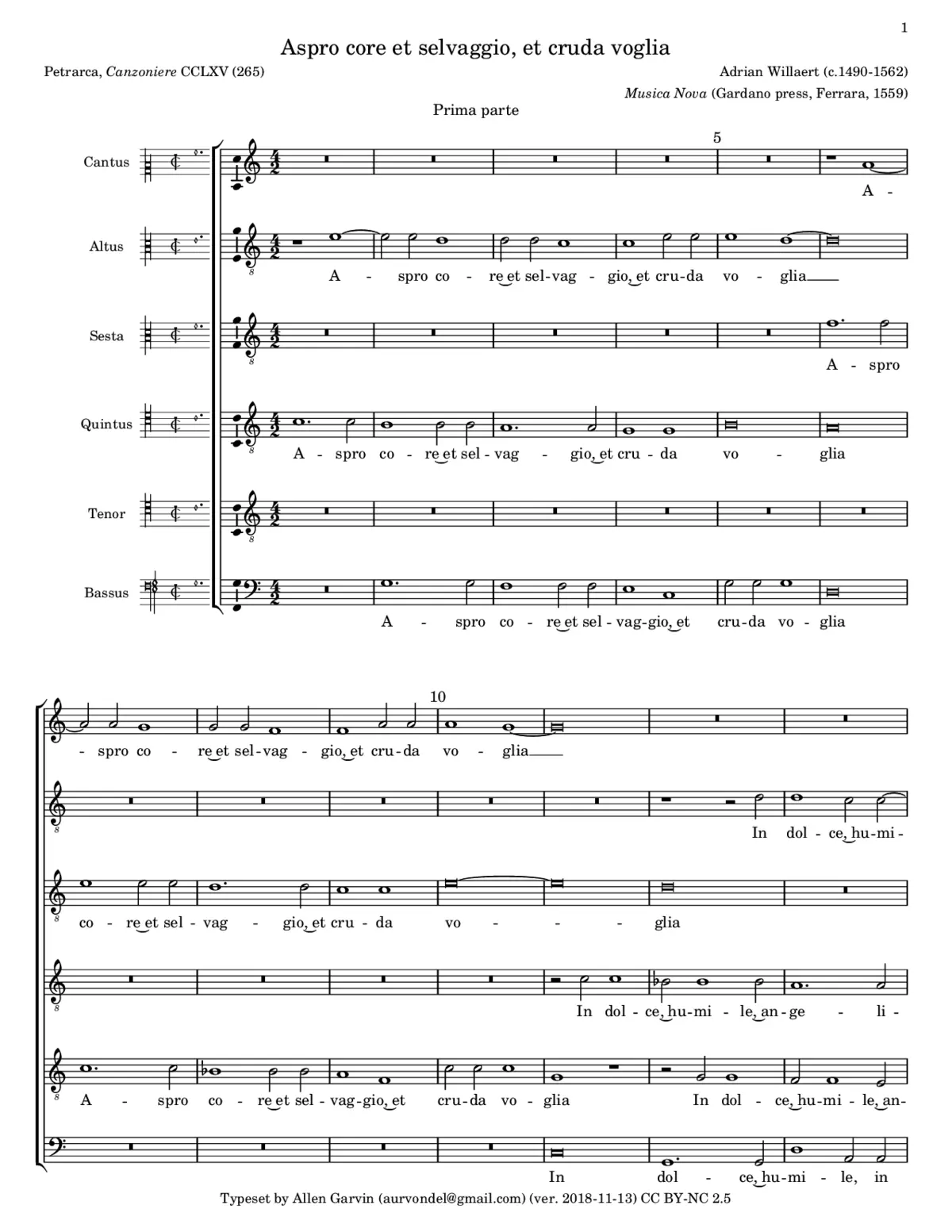 Aspro core et selvaggio, et cruda voglia - Page 1