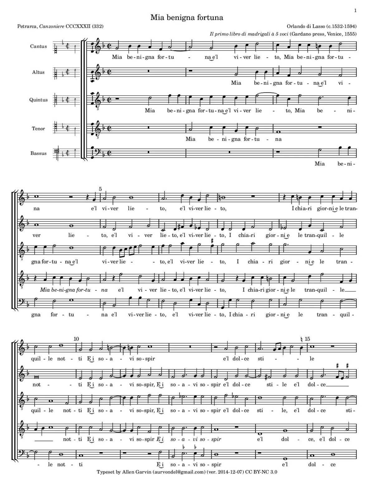 Mia benigna fortuna - Page 1