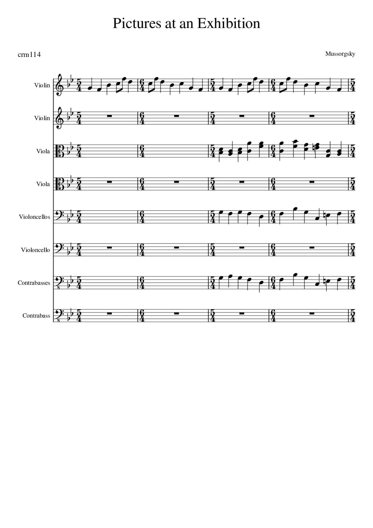 Mussorgsky Pictures At An Exhibition -Strings - Page 1
