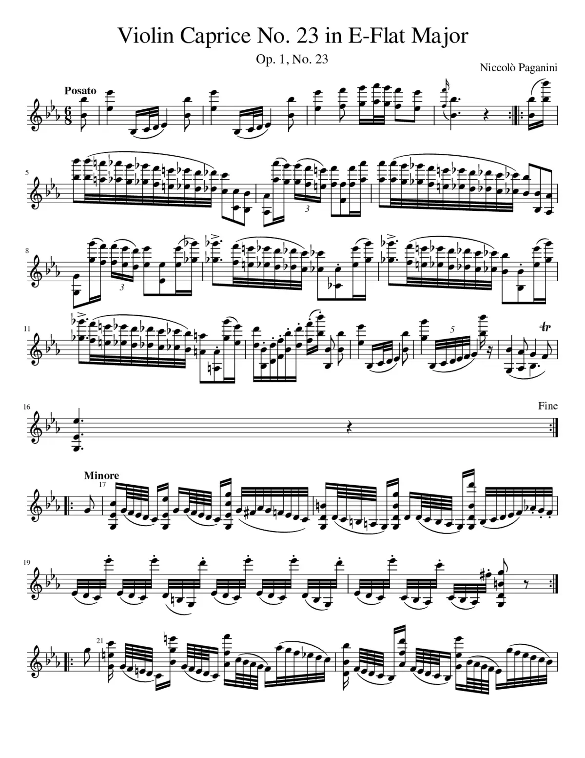 24 Caprices for Solo Violin Op.1 - Page 1
