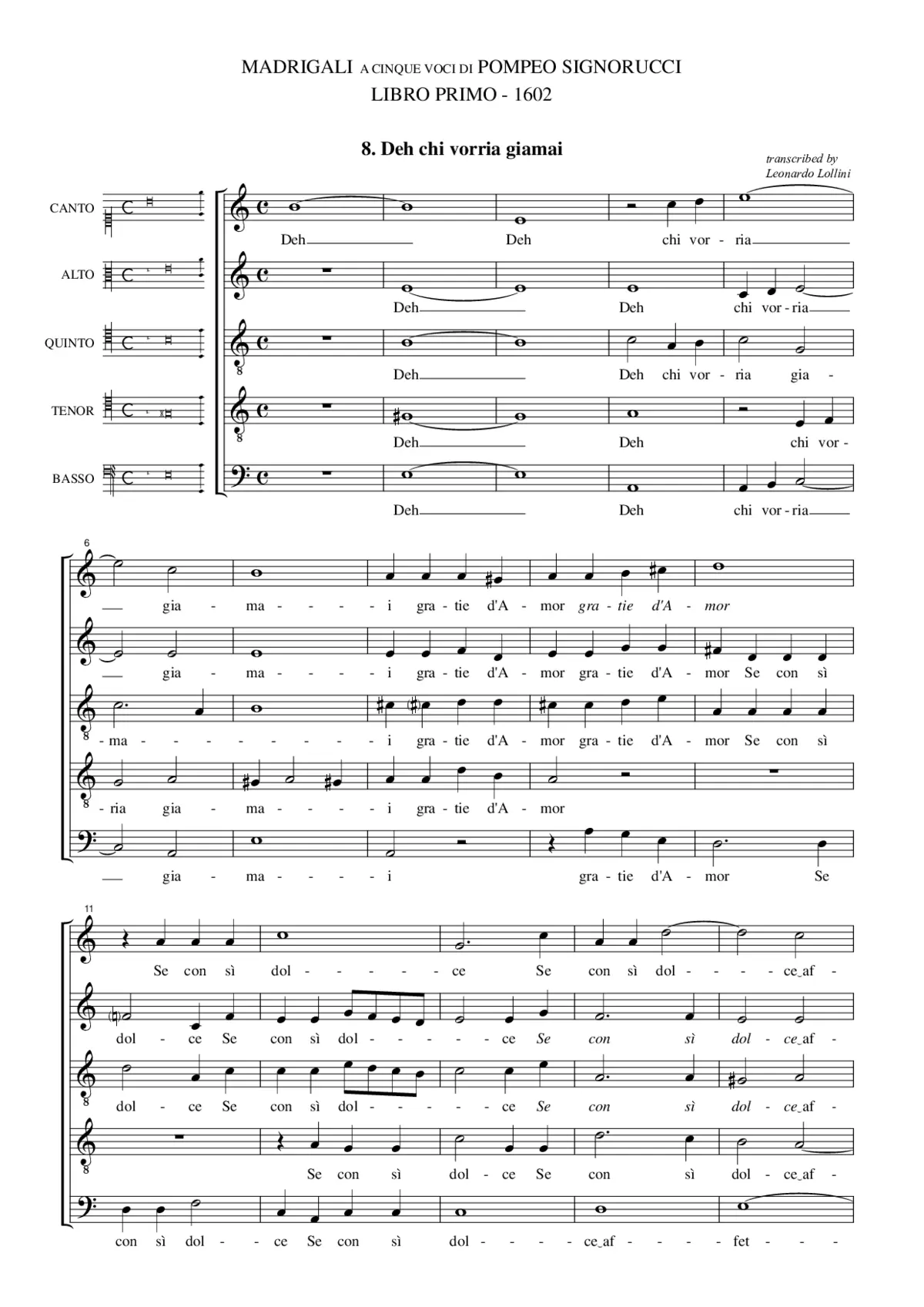 Deh chi vorria giammai - Page 1