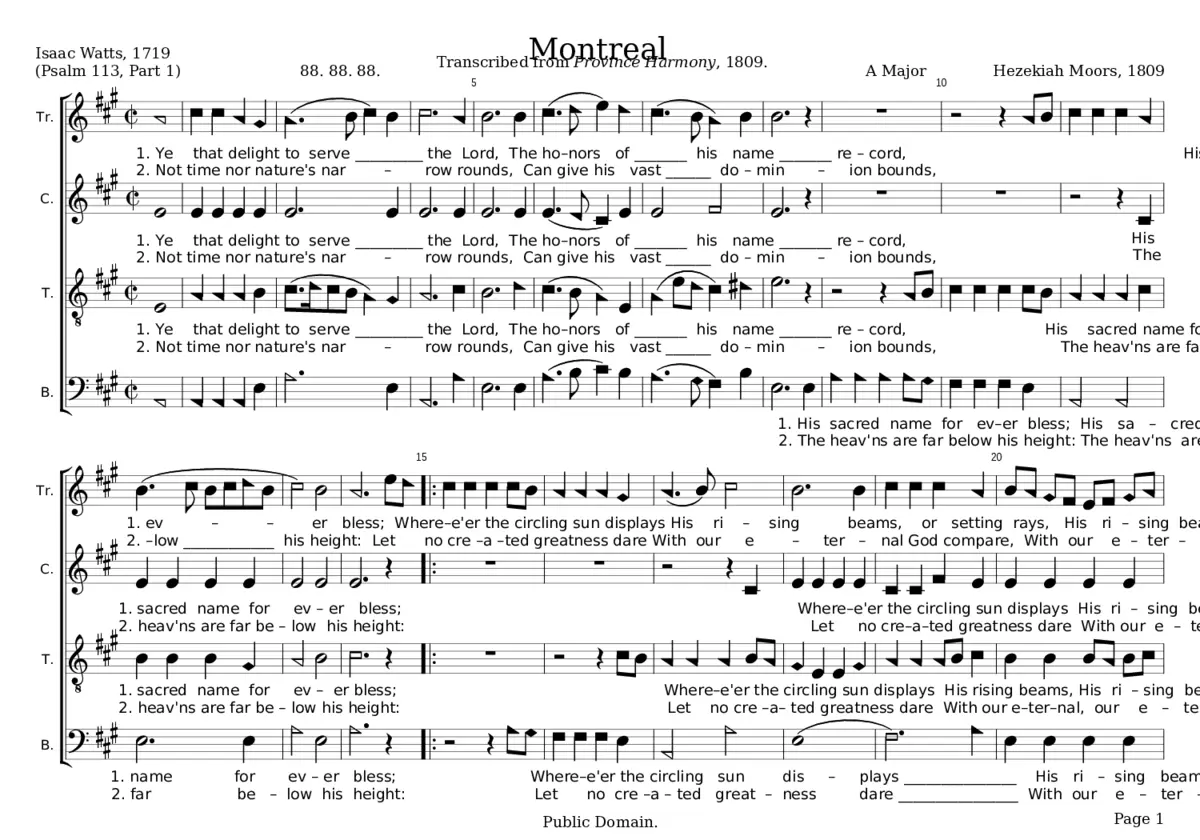 Montreal - Hezekiah Moors - Page 1