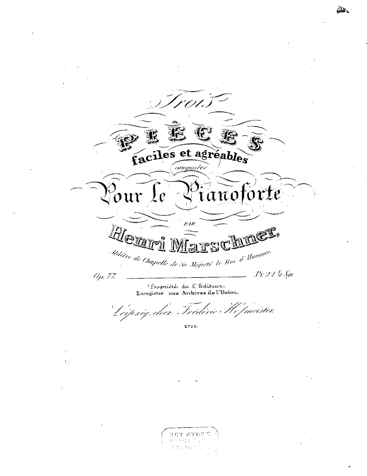 3 Pièces fáciles et agréables, Op.77 - Page 1
