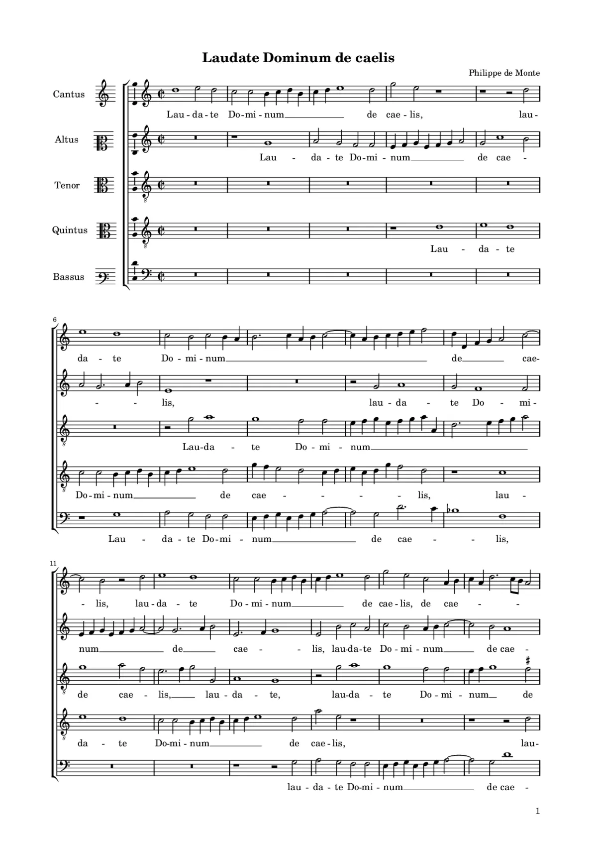 Laudate Dominum de caelis - Page 1