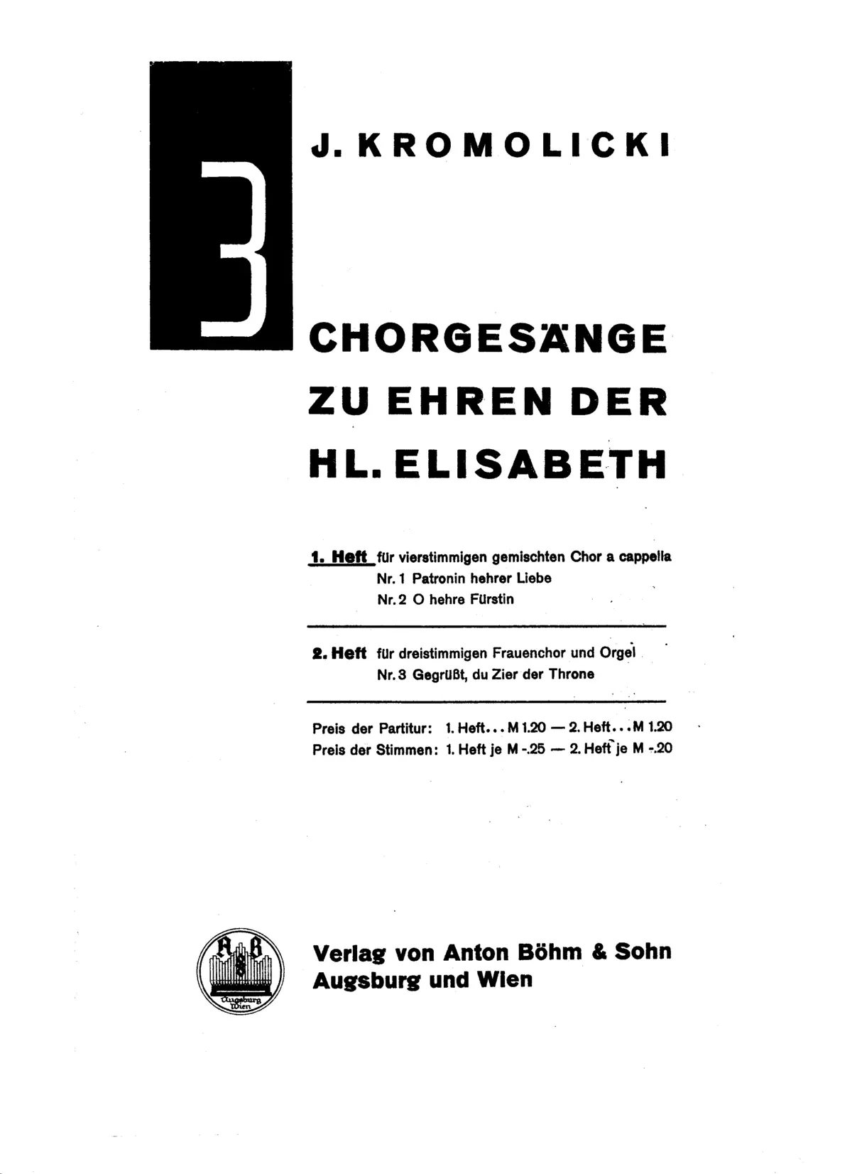 3 Chorgesänge zu Ehren der hl. Elisabeth - Page 1