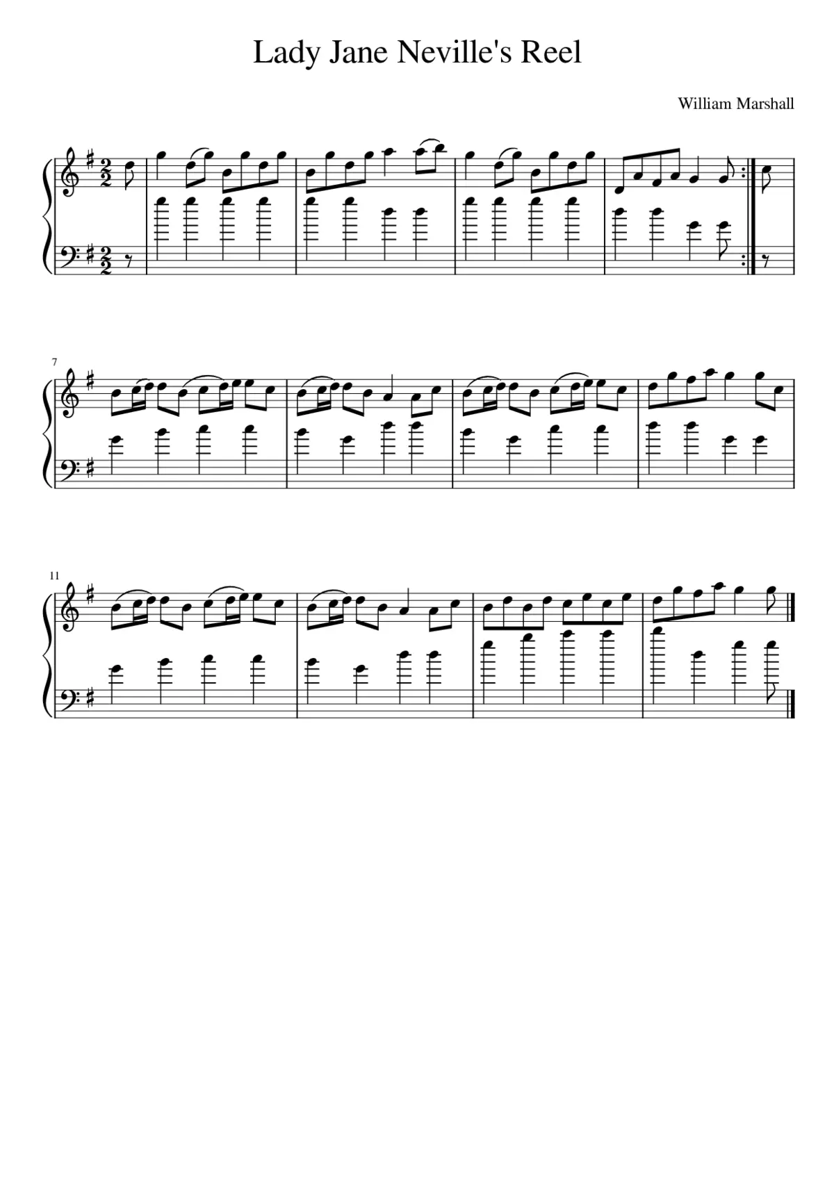 Lady Jane Neville's Reel - Page 1
