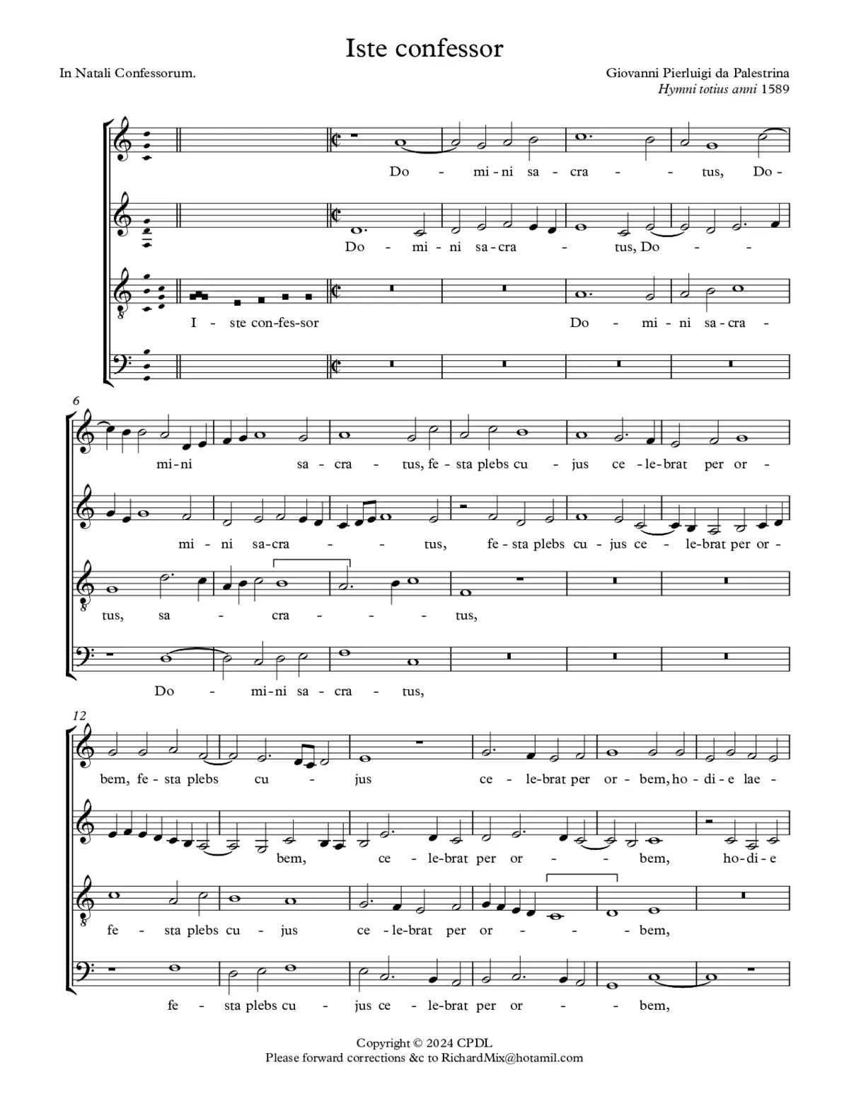 Iste confessor - Page 1
