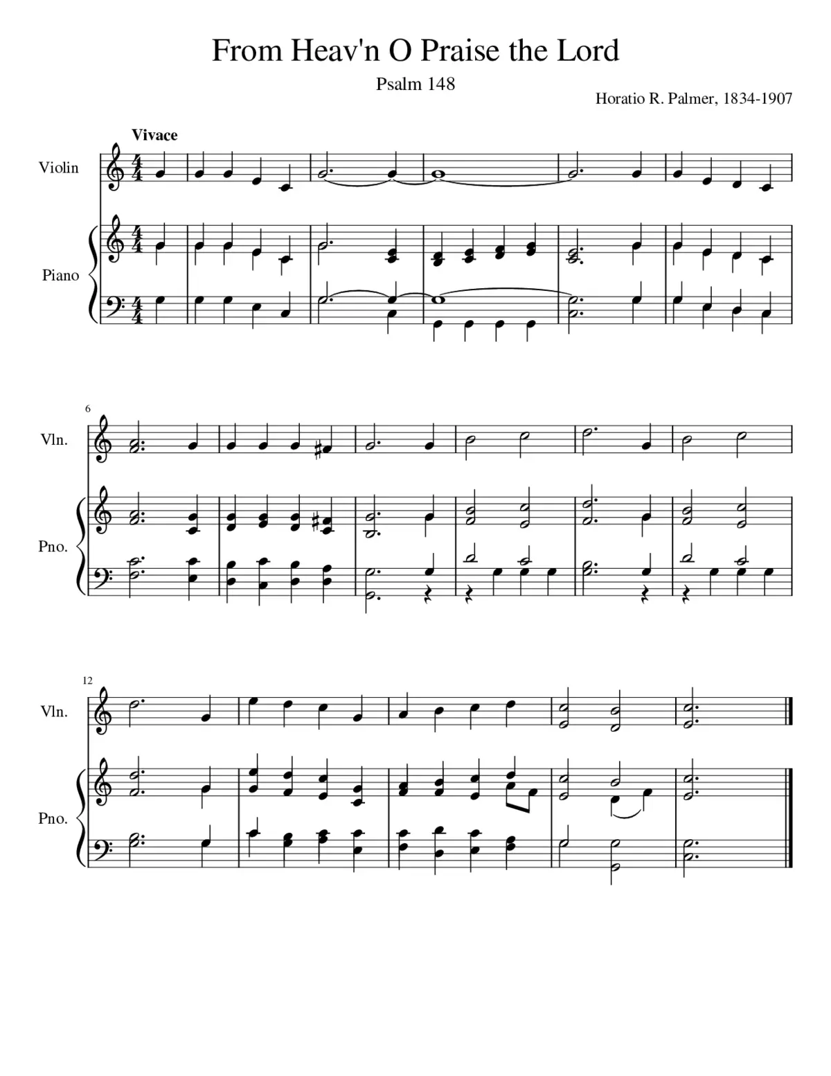 From Heav'n O Praise the Lord - Page 1