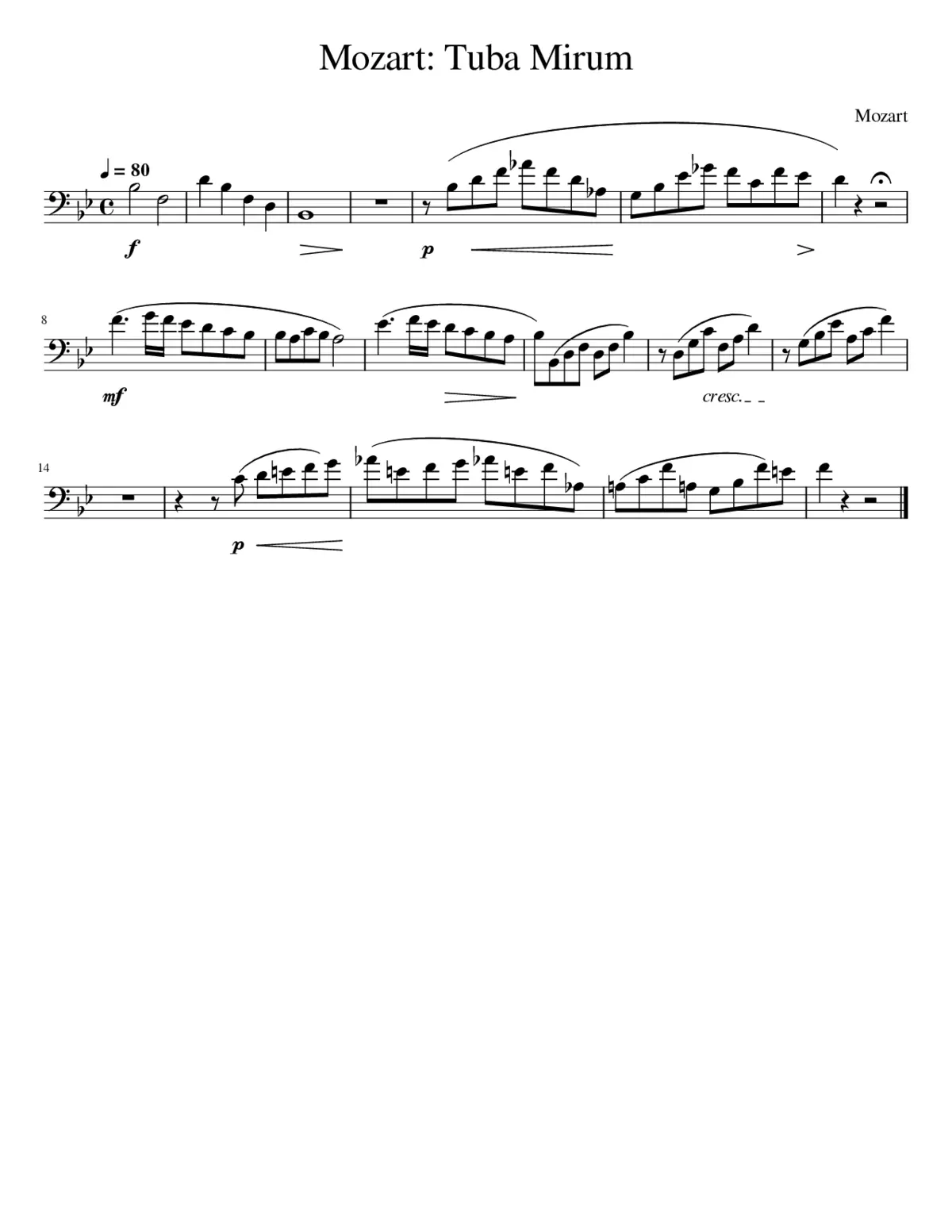 Mozart: Tuba Mirum - Page 1