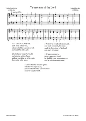 Ye servants of the Lord