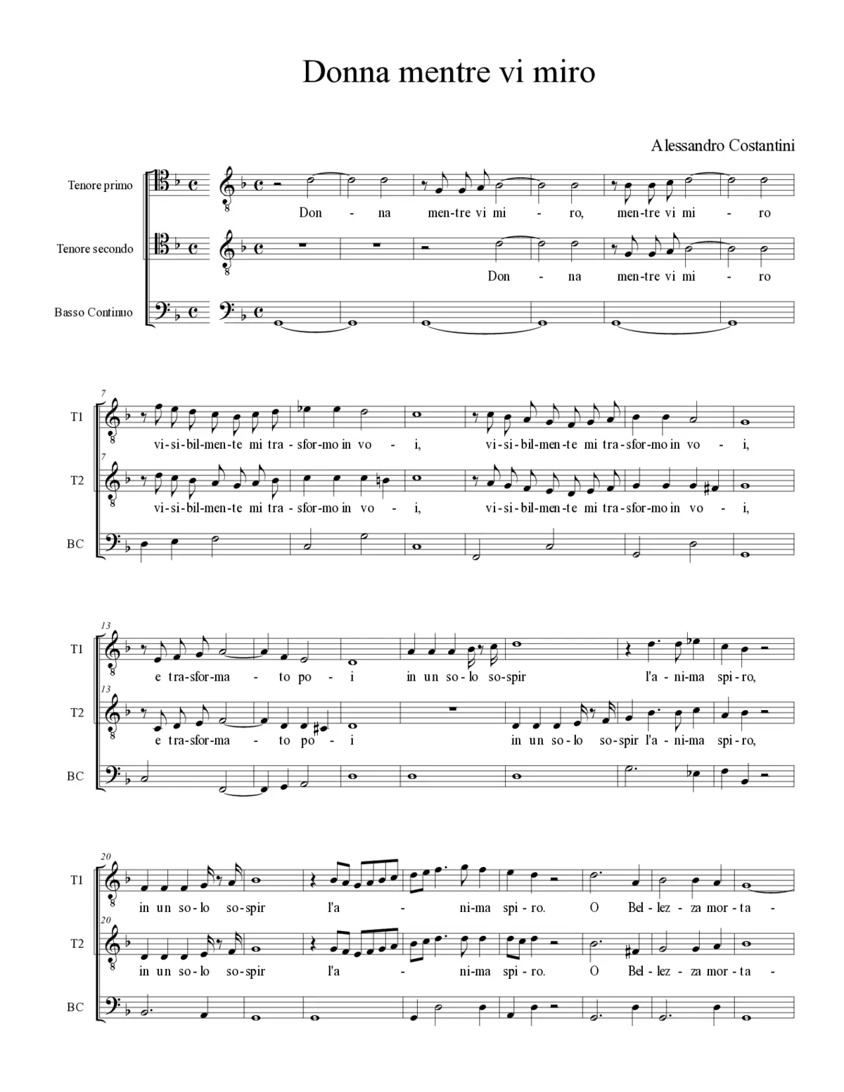 Donna mentre vi miro - Page 1