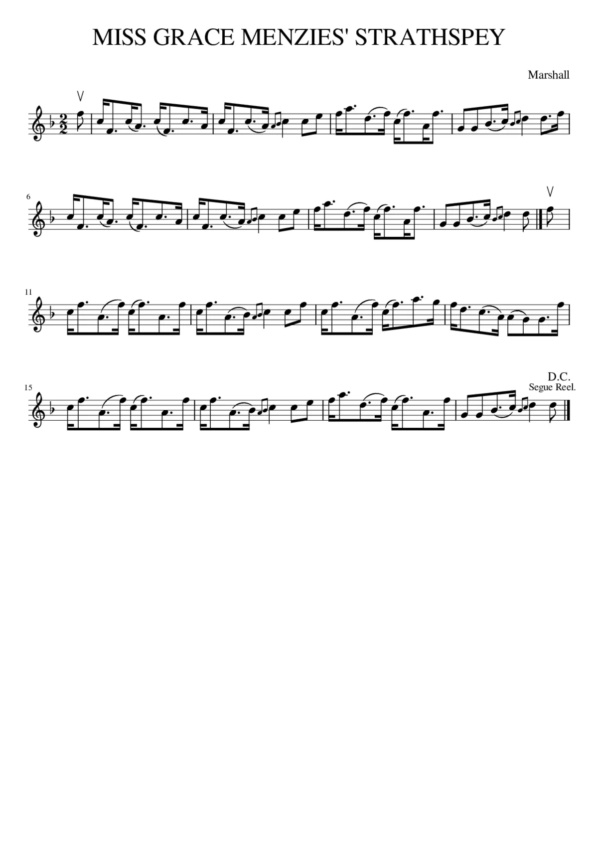 MISS GRACE MENZIES' STRATHSPEY - Page 1