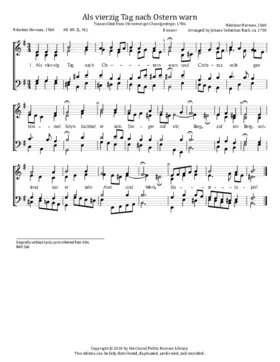 Als vierzig Tag nach Ostern warn, BWV 266