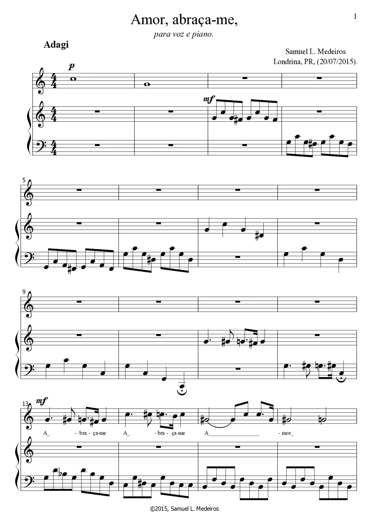 Amor, abraça-me - Page 1