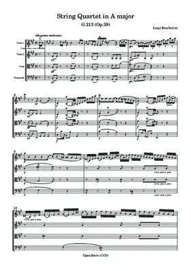 String Quartet in A major, G.213 (Op.39)
